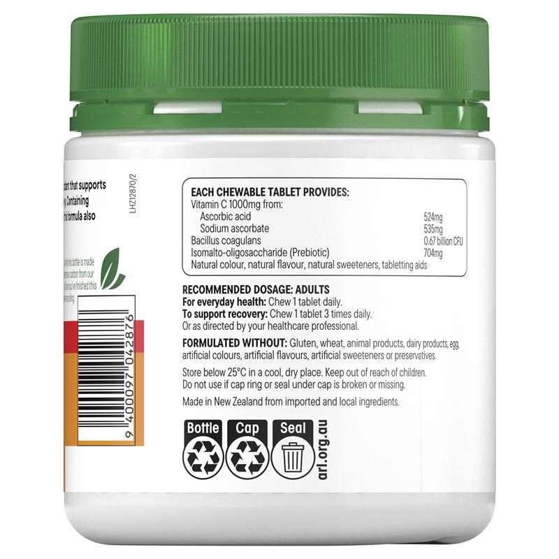 Healtheries Vitamin C 1000mg Plus Prebiotics & Probiotics 80 Tablets - Image 2
