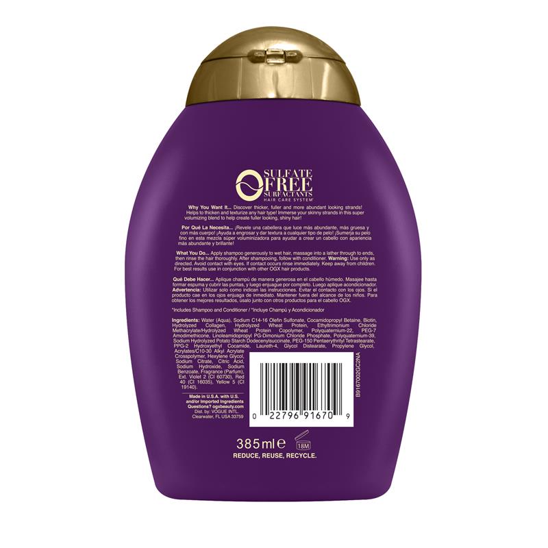 OGX Biotin & Collagen Shampoo 385ml - Image 2