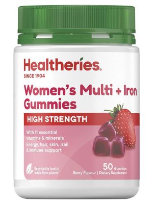 Healtheries Adult High Strength Women’s Multi + Iron Gummy 50 Gummies