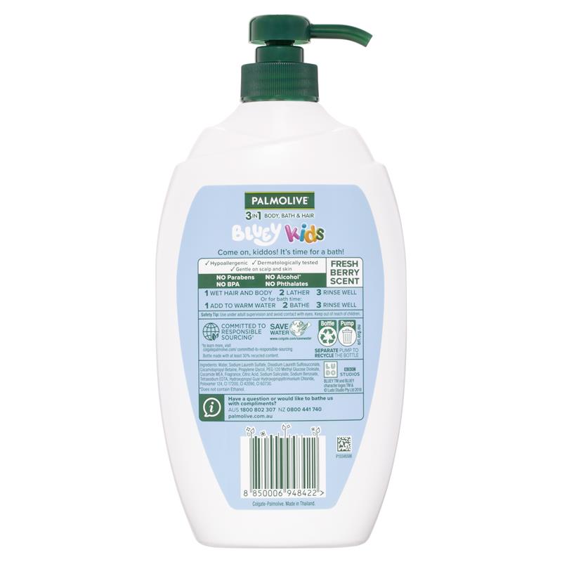 Palmolive Kids Bluey 3 In 1 Berrylicious Body, Bath & Hair 1 Litre - Image 2