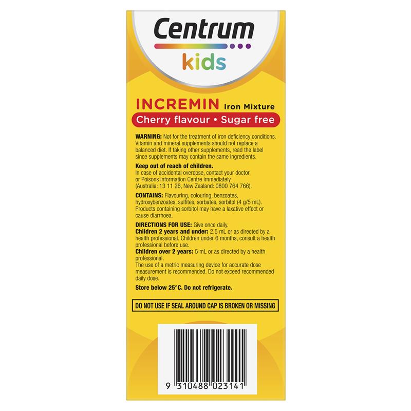 Centrum Kids Incremin Iron Mixture 200ml - Image 4