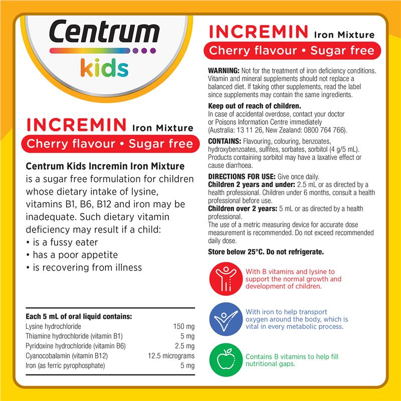 Centrum Kids Incremin Iron Mixture 200ml - Image 2