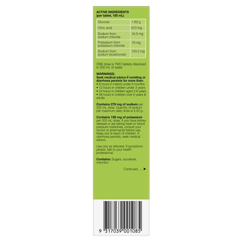 Hydralyte Electrolyte Effervescent Lemon Lime 20 Tablets - Image 2