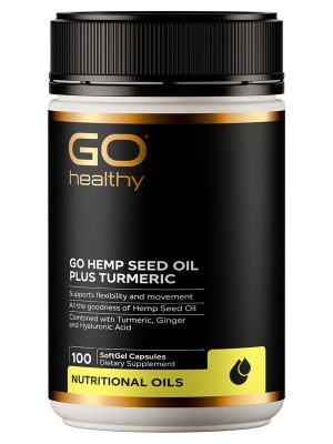 GO Healthy Hemp Seed Oil Plus Turmeric 100 Capsules