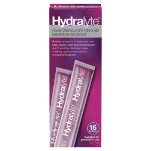 Hydralyte Electrolyte Ice Blocks Apple Blackcurrant 16 Blocks