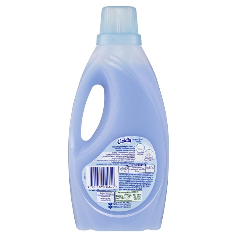 Cuddly Fabric Softener Conditioner 1 Litre Sunshine Fresh - Image 2