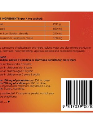Hydralyte Electrolyte Powder Orange 4.9g x 10 Sachets